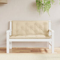 vidaXL Bänkdyna för trädgården beige 120x(50+50)x7 cm oxfordtyg