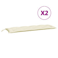 vidaXL Bänkdyna för trädgården gräddvit 150x(50+50)x7 cm oxfordtyg