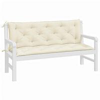 vidaXL Bänkdyna för trädgården gräddvit 150x(50+50)x7 cm oxfordtyg