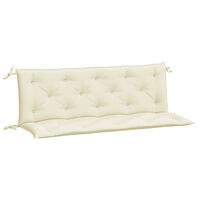 vidaXL Bänkdyna för trädgården gräddvit 150x(50+50)x7 cm oxfordtyg
