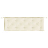 vidaXL Bänkdyna för trädgården gräddvit 150x(50+50)x7 cm oxfordtyg