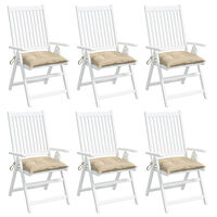 vidaXL Stolsdynor 6 st beige 40x40x7 cm oxfordtyg