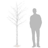 vidaXL Björkträd med LED varmvit 128 LEDs 220 cm
