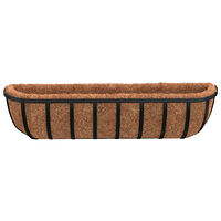 vidaXL Blomlådor 2 st med kokosfibrer svart 76x21x16 cm stål