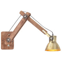 vidaXL Vägglampa industriell stil mässing rund E27