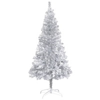 vidaXL Plastgran med fot silver 120 cm PET