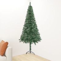 vidaXL Plastgran för hörn grön 150 cm PVC