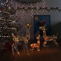 vidaXL Juldekoration renfamilj akryl 300 LED flerfärgad
