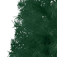 vidaXL Smal halv plastgran med stativ grön 210 cm