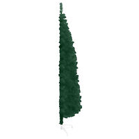 vidaXL Smal halv plastgran med stativ grön 240 cm