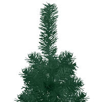 vidaXL Smal halv plastgran med stativ grön 240 cm