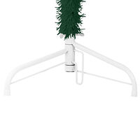 vidaXL Smal halv plastgran med stativ grön 240 cm