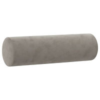 vidaXL Prydnadskuddar 2 st ljusgrå Ø15x50 cm sammet