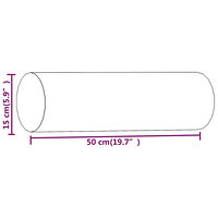 vidaXL Prydnadskuddar 2 st ljusgrå Ø15x50 cm sammet
