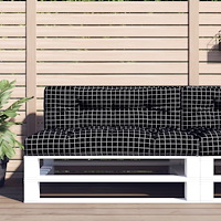 vidaXL Palldyna svartrutig 120x40x12 cm tyg