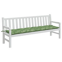vidaXL Bänkdyna bladmönster 200x50x7 cm tyg