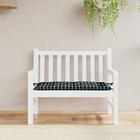 vidaXL Bänkdyna svartrutig 110x50x7 cm tyg