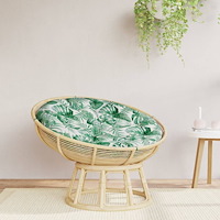 vidaXL Rund dyna bladmönster Ø 100x11 cm oxfordtyg