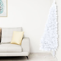 vidaXL Halv plastgran med fot vit 150 cm PVC
