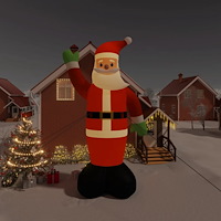 vidaXL Uppblåsbar jultomte med LEDs 820 cm
