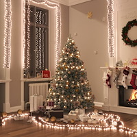 vidaXL Ljusslinga cluster med 400 LED varmvit 7,4 m PVC