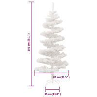 vidaXL Belyst plastgran med fot vit 150 cm PVC