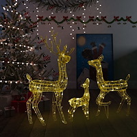 vidaXL Juldekoration renfamilj akryl 300 LED varmvit