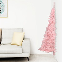 vidaXL Halv plastgran med stativ rosa 120 cm PVC