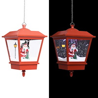 vidaXL Hänglykta med LED och jultomte röd 27x27x45 cm