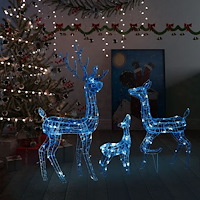 vidaXL Juldekoration renfamilj akryl 300 LED blå