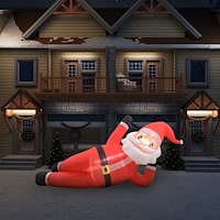 vidaXL Uppblåsbar jultomte LED IP44 röd 360 cm XXL