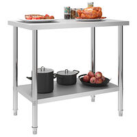 vidaXL Arbetsbord 100x60x85 cm rostfritt stål