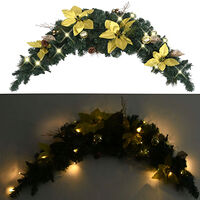 vidaXL Julbåge med LED grön 90 cm PVC