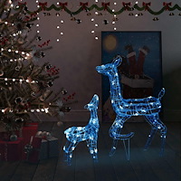 vidaXL Juldekoration renfamilj akryl 160 LED blå