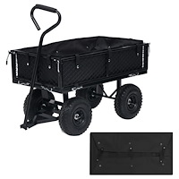 vidaXL Innerfoder till trädgårdsvagn svart 81x41x21 cm tyg