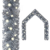 vidaXL Julgirlang med LED-lampor 20 m silver