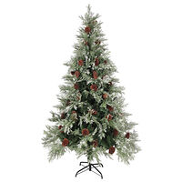 vidaXL Plastgran och kottar grön och vit 195 cm PVC&PE