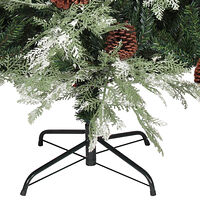 vidaXL Plastgran och kottar grön och vit 195 cm PVC&PE