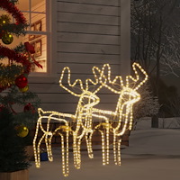 vidaXL Julrenar med rörliga huvud 2 st varmvit