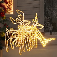 vidaXL Juldekoration renfigurer 3 delar varmvit