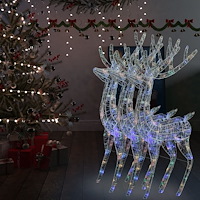 vidaXL Julren 3 st akryl 250 LED 180 cm flerfärgad