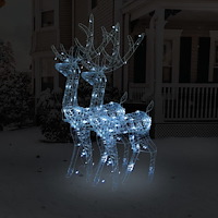 vidaXL Juldekoration renar akryl 2 st 120 cm kallvit