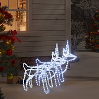 vidaXL Renfigur 2 st ljusslinga kallvit 60x30x60 cm