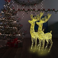 vidaXL Julren 2 st akryl 250 LED 180 cm varmvit