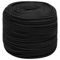 vidaXL Båtlina helsvart 6 mm 25 m polypropen