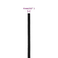 vidaXL Båtlina helsvart 6 mm 25 m polypropen