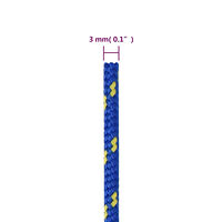 vidaXL Båtlina blå 3 mm 100 m polypropen