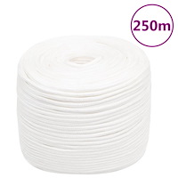 vidaXL Båtlina helvit 6 mm 250 m polypropylen