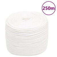 vidaXL Båtlina helvit 8 mm 250 m polypropylen