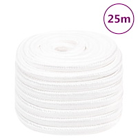 vidaXL Båtlina helvit 20 mm 25 m polypropylen